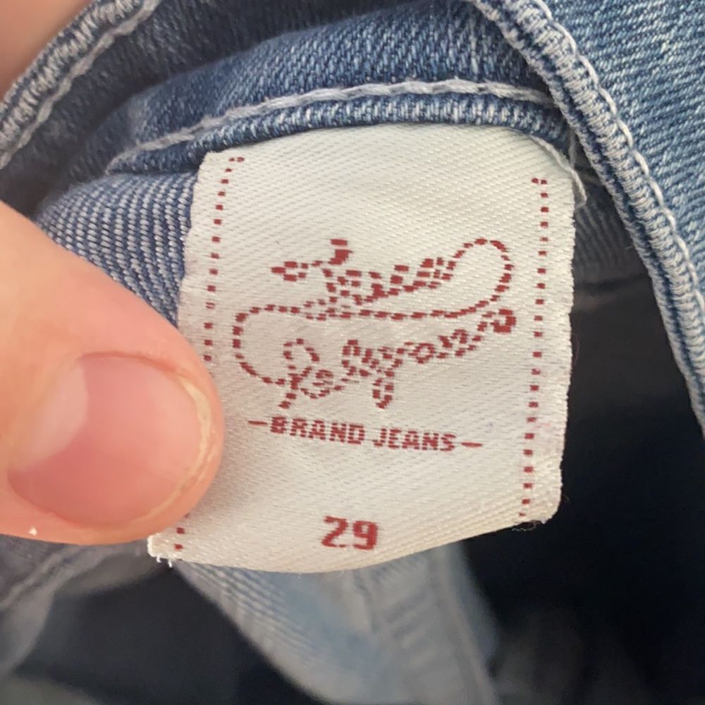 True Religion Joey Super T Blue Distressed Denim Jeans Casual Event Party - Picture 6 of 11